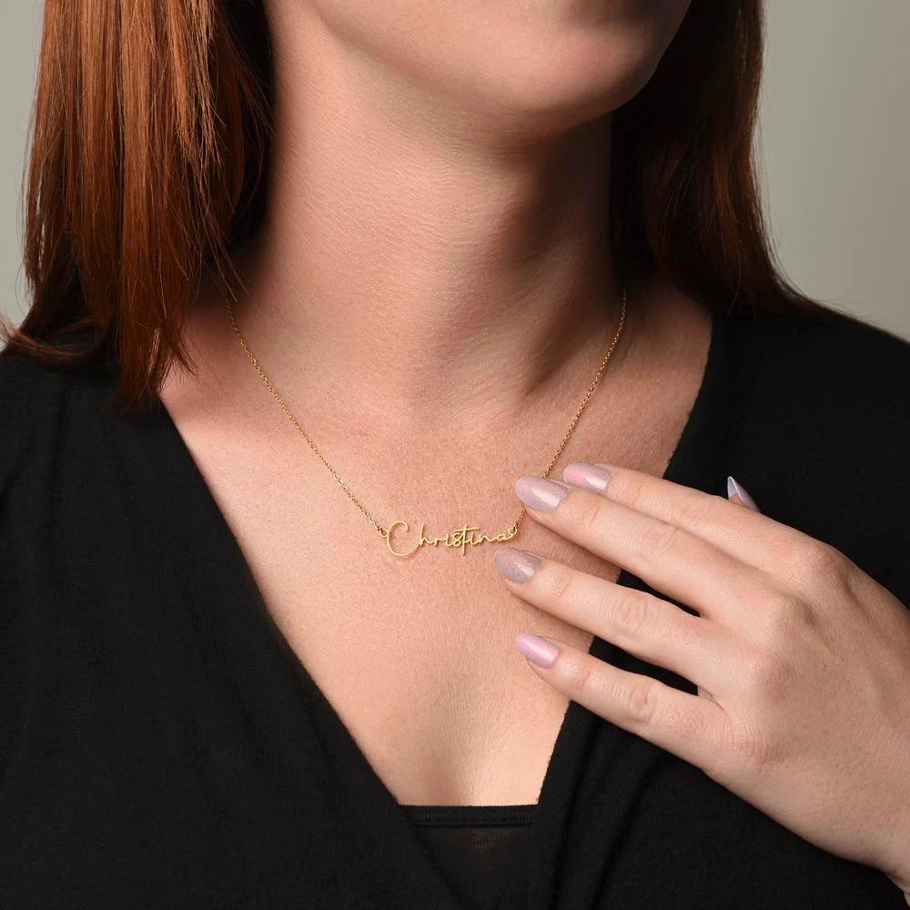 Gift for Son's Girlfriend - Our Crazy Family - Custom Script Name Necklace