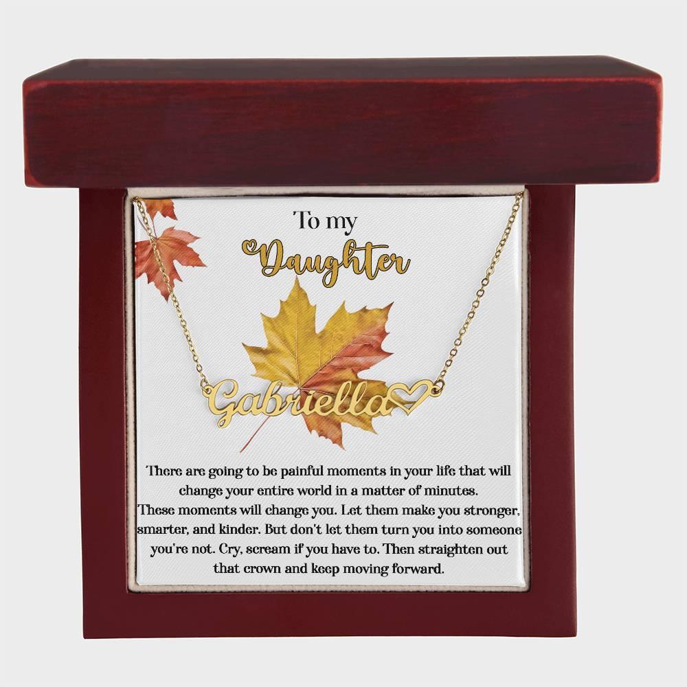 Daughter Birthday, Graduation, Christmas Inspirational Gift - Make You Stronger - Personalized Heart Name Necklace - Mallard Moon Gift Shop