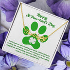 Dog Lover Paw Print Personalized Name Necklace Happy St. Paw-trick's Day