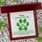 Dog Lover Paw Print Personalized Name Necklace Happy St. Paw-trick's Day