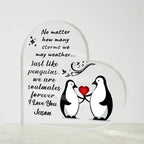 Soulmates Forever - Personalized Heart-Shaped Acrylic Plaque – A Timeless Love Keepsake