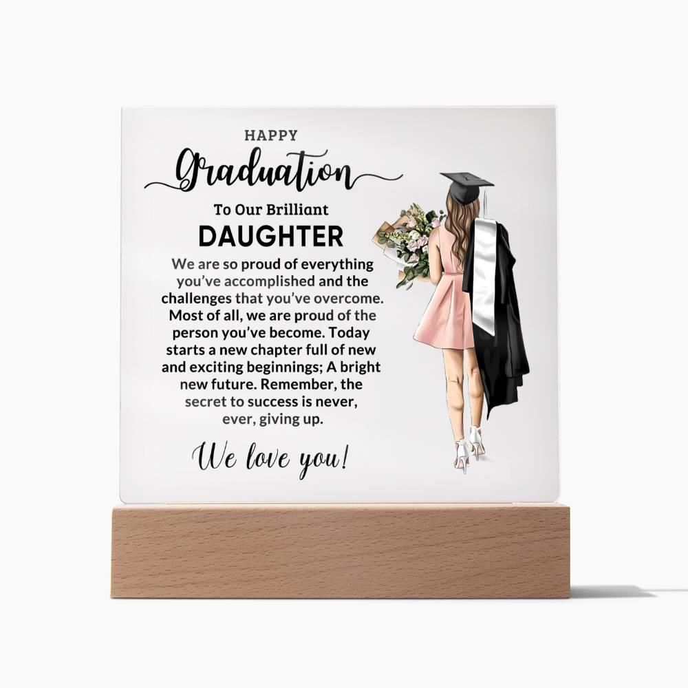 Daughter Personalized Graduation Keepsake Acrylic Plaque - Mallard Moon Gift Shop