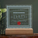 World’s Greatest Dad Certificate LED Acrylic Plaque – Personalized Father’s Day Gift with Custom Name and Date
