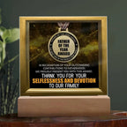 Father of the Year Award Acrylic Plaque with LED Light Base – Funny Best Dad Ever Gift from Kids – Selflessness and Devotion Tribute – Father's Day Display Sign – USB or Battery Option