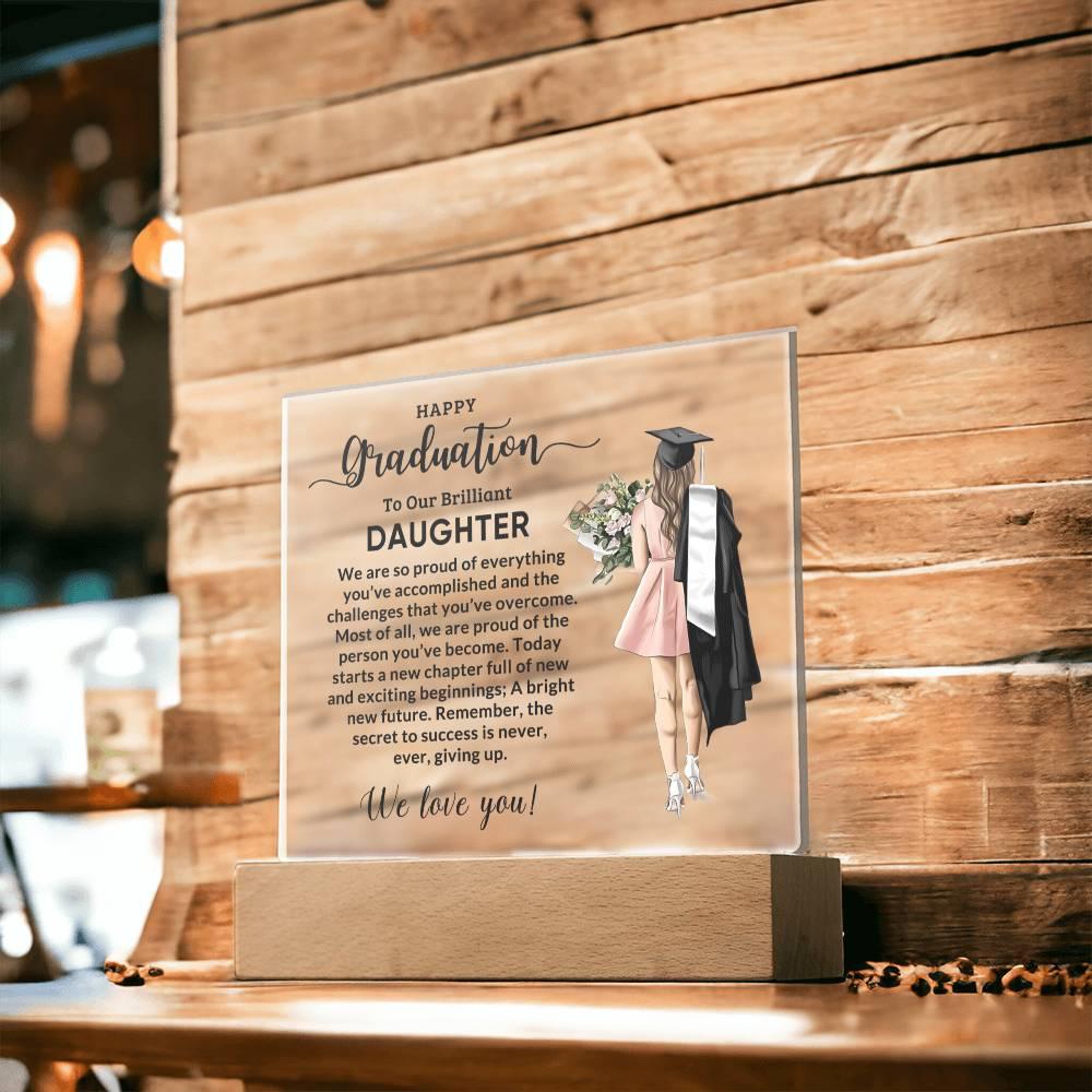 Daughter Personalized Graduation Keepsake Acrylic Plaque - Mallard Moon Gift Shop