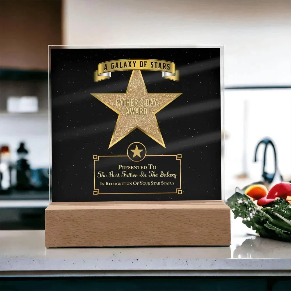 Father's Day Award for Best Father in the Galaxy Acrylic Plaque