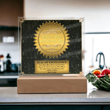 Mother-in-law Seal of Excellence Acrylic Plaque Mother's Day Gift - Mallard Moon Gift Shop