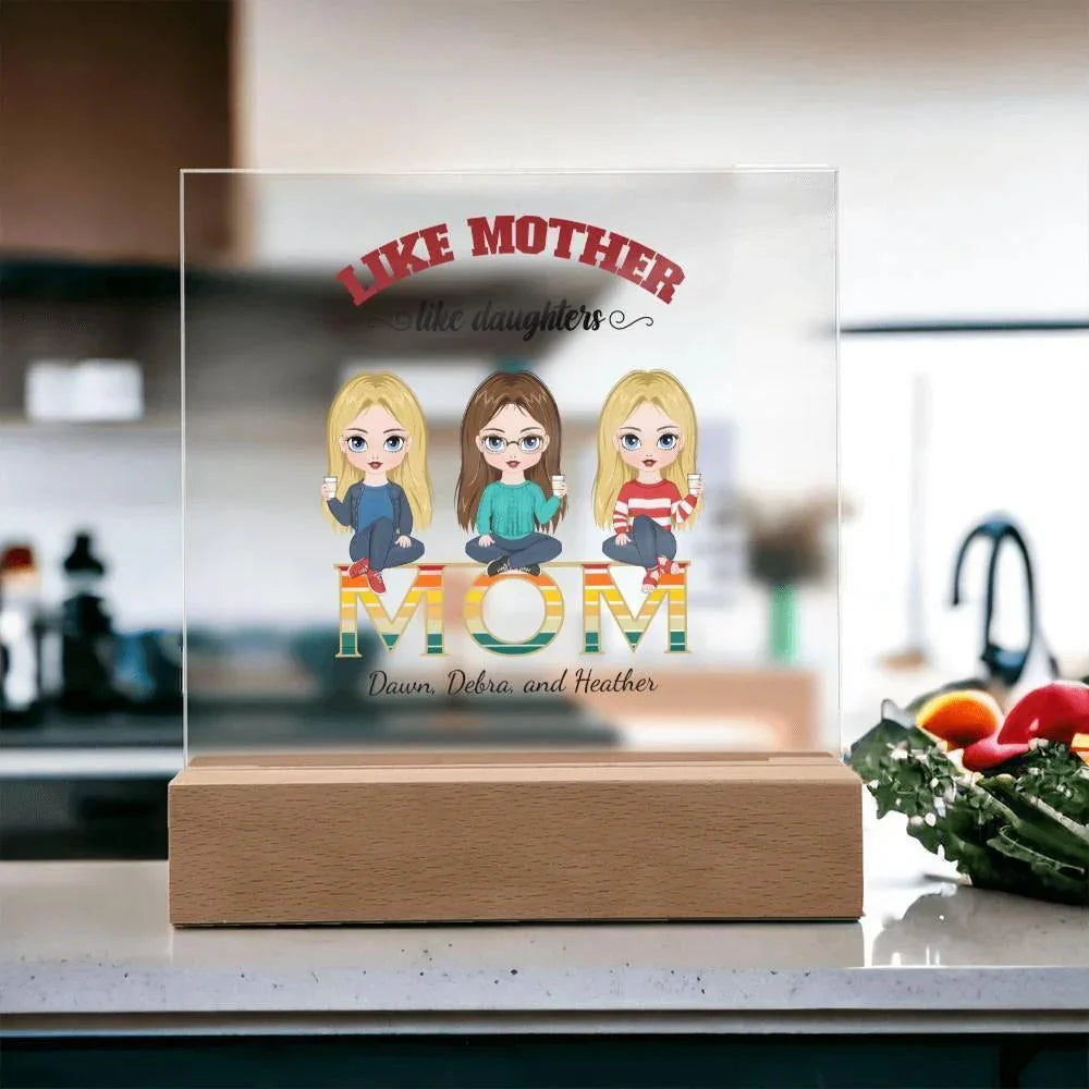 Mom Personalized Acrylic Plaque Like Mother Like Daughter