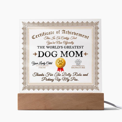 Dog Mom Certificate of Achievement - Mallard Moon Gift Shop