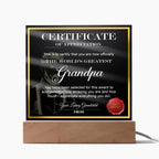Certificate of Appreciation - The World's Greatest Grandpa Personalized Acrylic Plaque