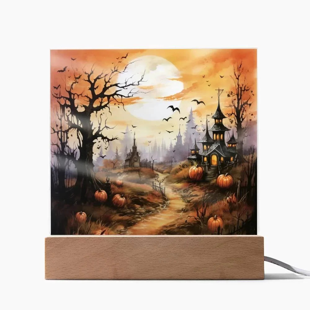 Eerie Mansion Estate: Acrylic Plaque Halloween Decor
