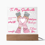 To My Soulmate Acrylic Plaque – Romantic Winter LED Light Gift | “Gave My Heart to You” Christmas or Valentine's Keepsake