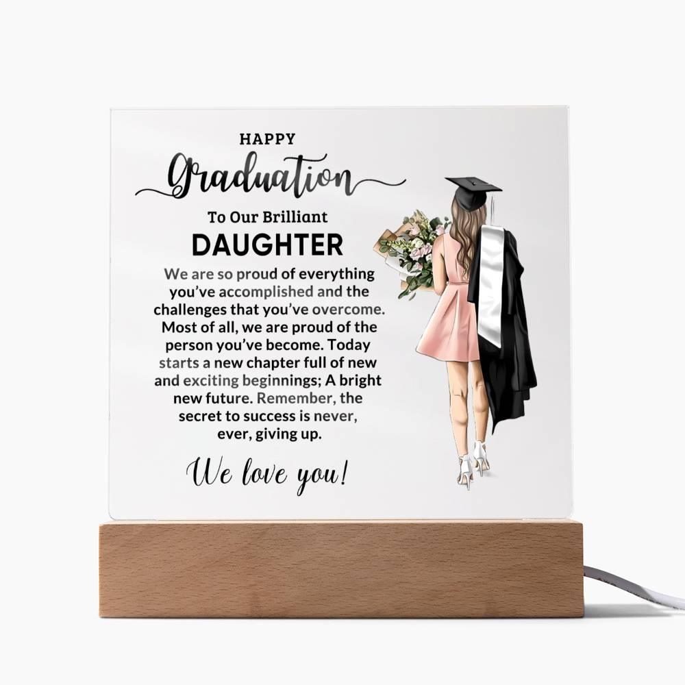 Daughter Personalized Graduation Keepsake Acrylic Plaque - Mallard Moon Gift Shop