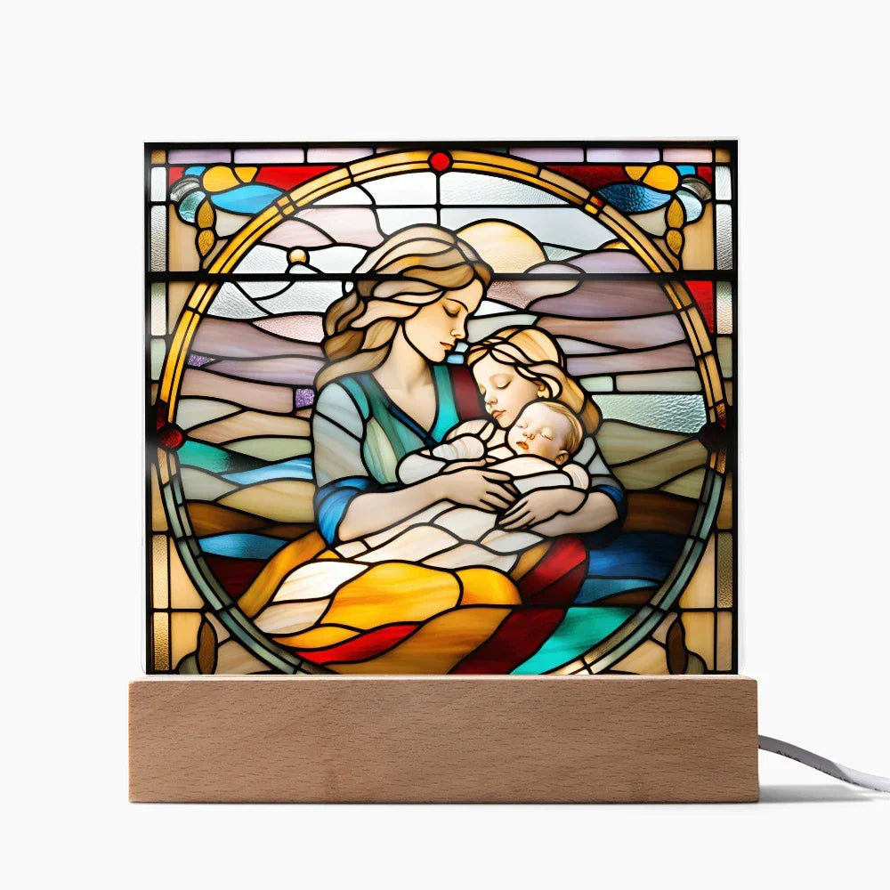 A Mother's Love" LED Acrylic Plaque – A Heartwarming Gift for Mother's Day, Baby Showers, or New Baby Arrival