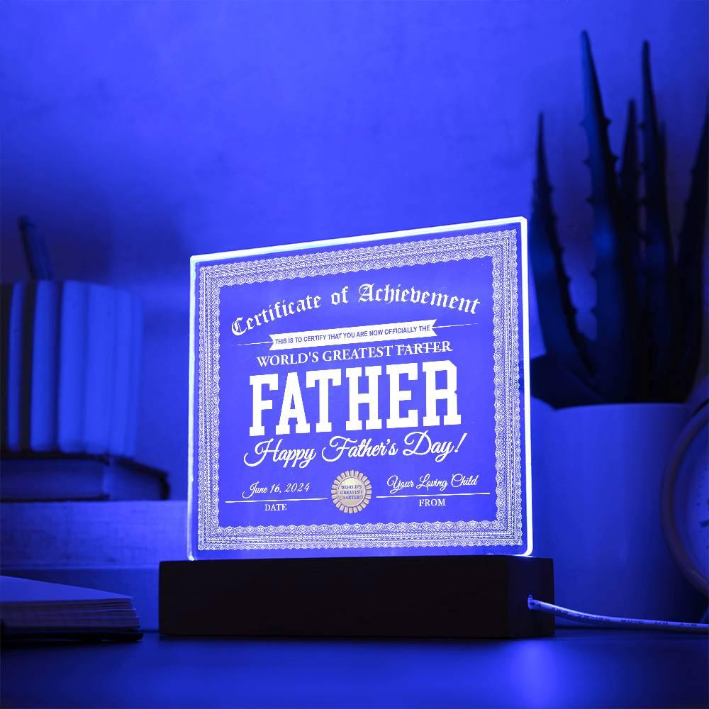 Dad Gift - World's Greatest Farter Funny Personalized Acrylic Plaque - Mallard Moon Gift Shop