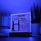 Soulmate - Every Beat of My Heart Acrylic Plaque with Lighted LED Wooden Base