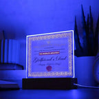 World’s Greatest Girlfriend’s Dad Certificate Acrylic LED Plaque – Funny & Respectful Father’s Day Gift from Daughter’s Boyfriend