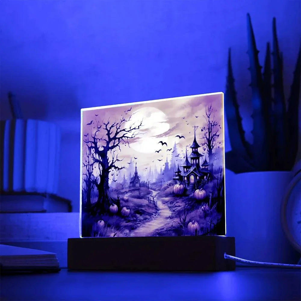 Eerie Mansion Estate: Acrylic Plaque Halloween Decor