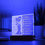 I Love You - Romantic Acrylic LED Plaque – Heartfelt Gift for Wife, Husband, or Partner | Illuminated Poem Keepsake