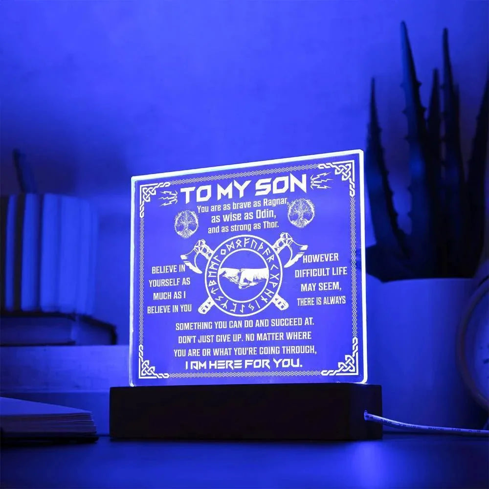 Gift for Son You are as Brave as Ragnar Inspirational Acrylic Plaque