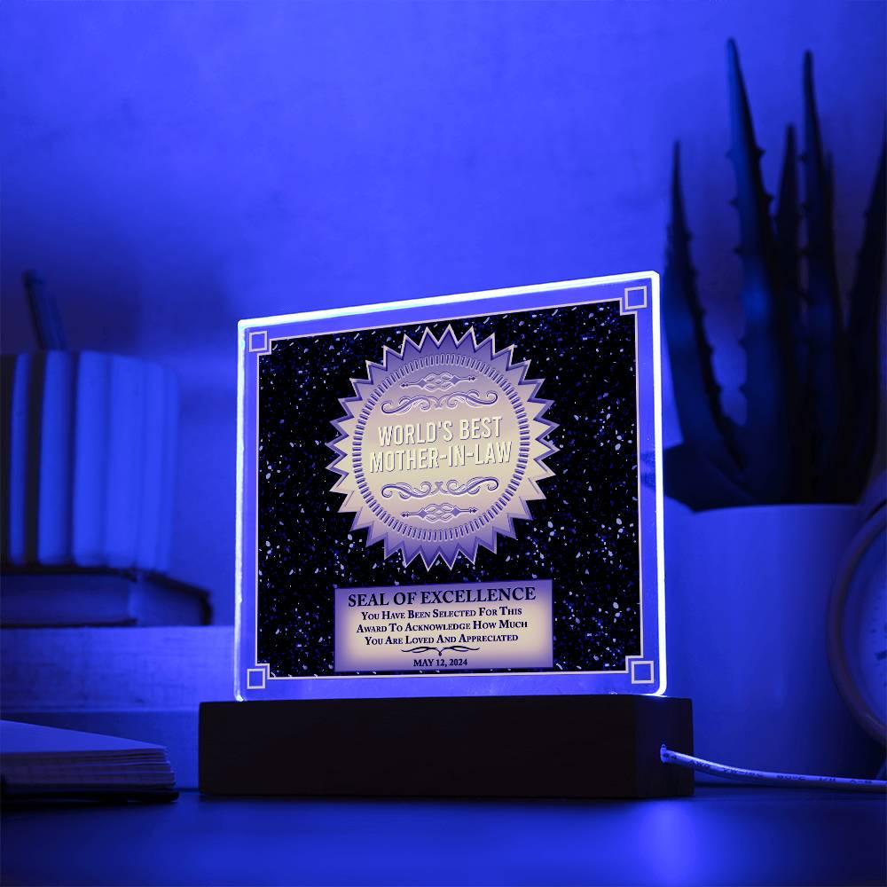 Mother-in-law Seal of Excellence Acrylic Plaque Mother's Day Gift - Mallard Moon Gift Shop