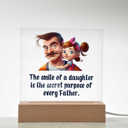 Gift for Dad - The Smile of a Daughter is the Secret Purpose of Every Father Acrylic Plaque - Mallard Moon Gift Shop