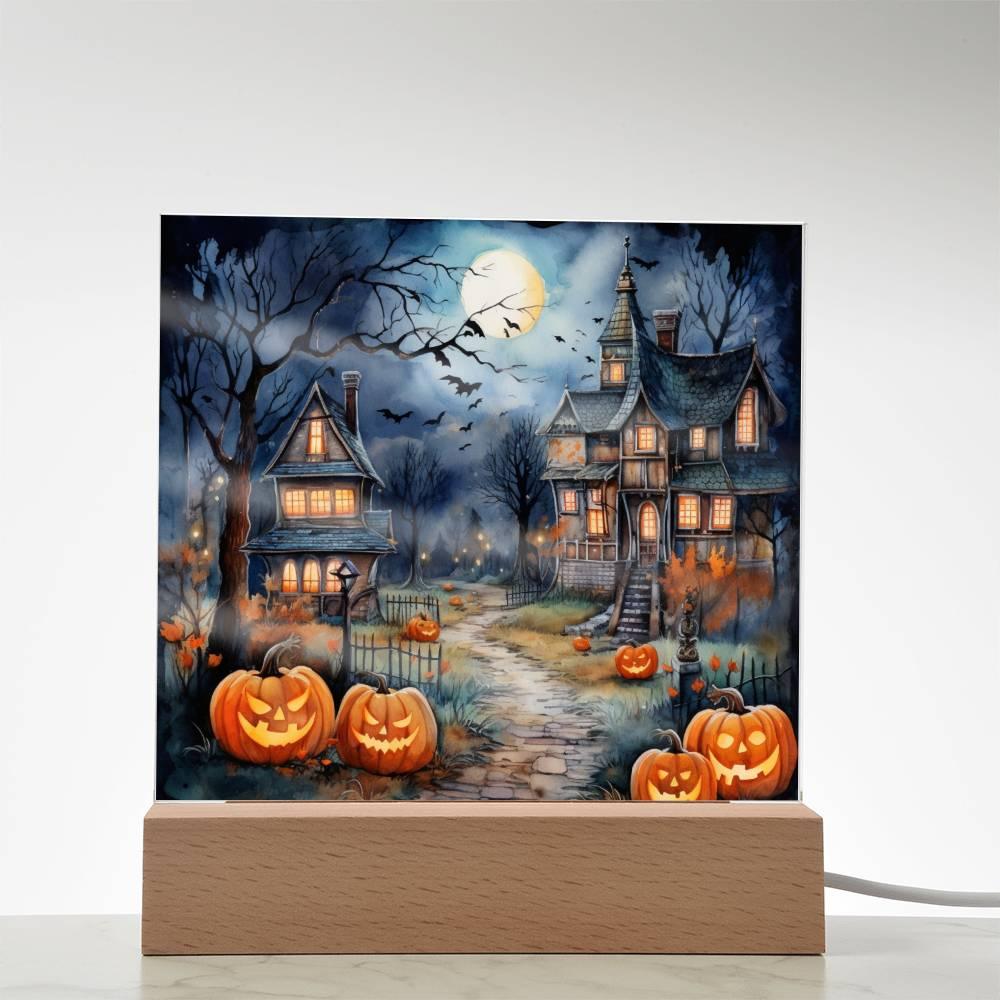 Moonlit Mansion: Spooky Acrylic Decor for Halloween Lovers - Mallard Moon Gift Shop