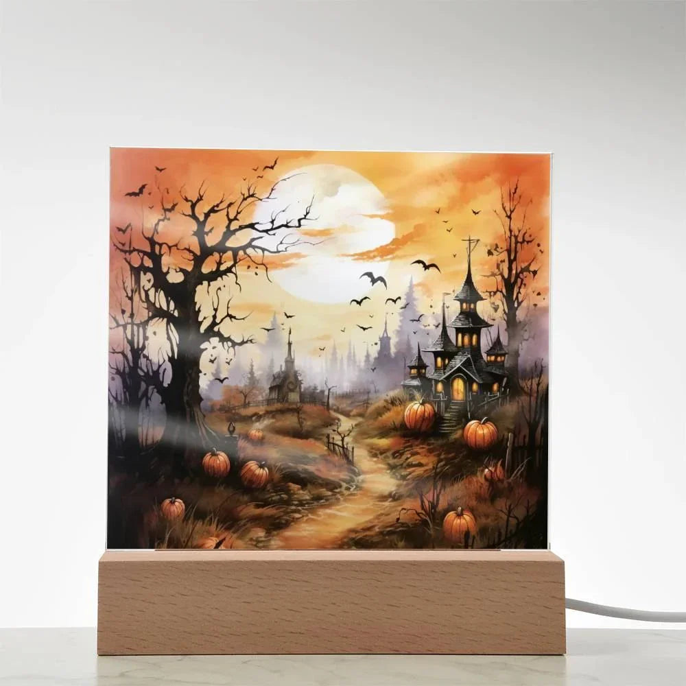 Eerie Mansion Estate: Acrylic Plaque Halloween Decor