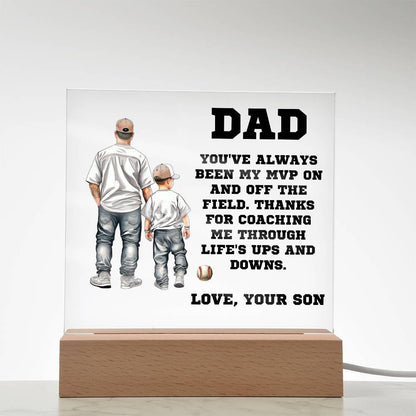 Father and Son Baseball Personalized Acrylic Plaque - Mallard Moon Gift Shop