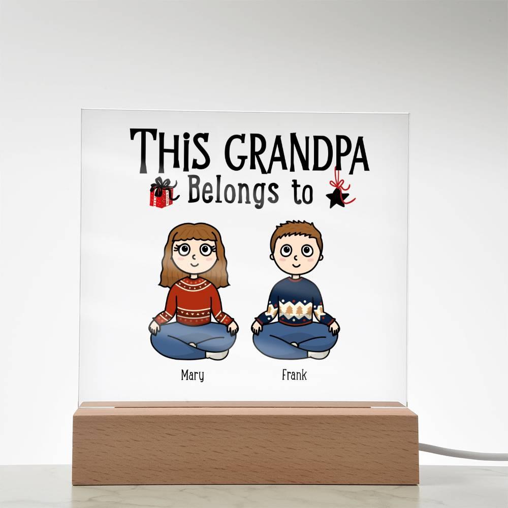Grandfather Gift Personalized Grandkids Acrylic Plaque - Mallard Moon Gift Shop