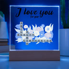 Personalized Crossword Puzzle Acrylic Plaque - Valentine's Day, Anniversary, Birthday Gift for Soulmates