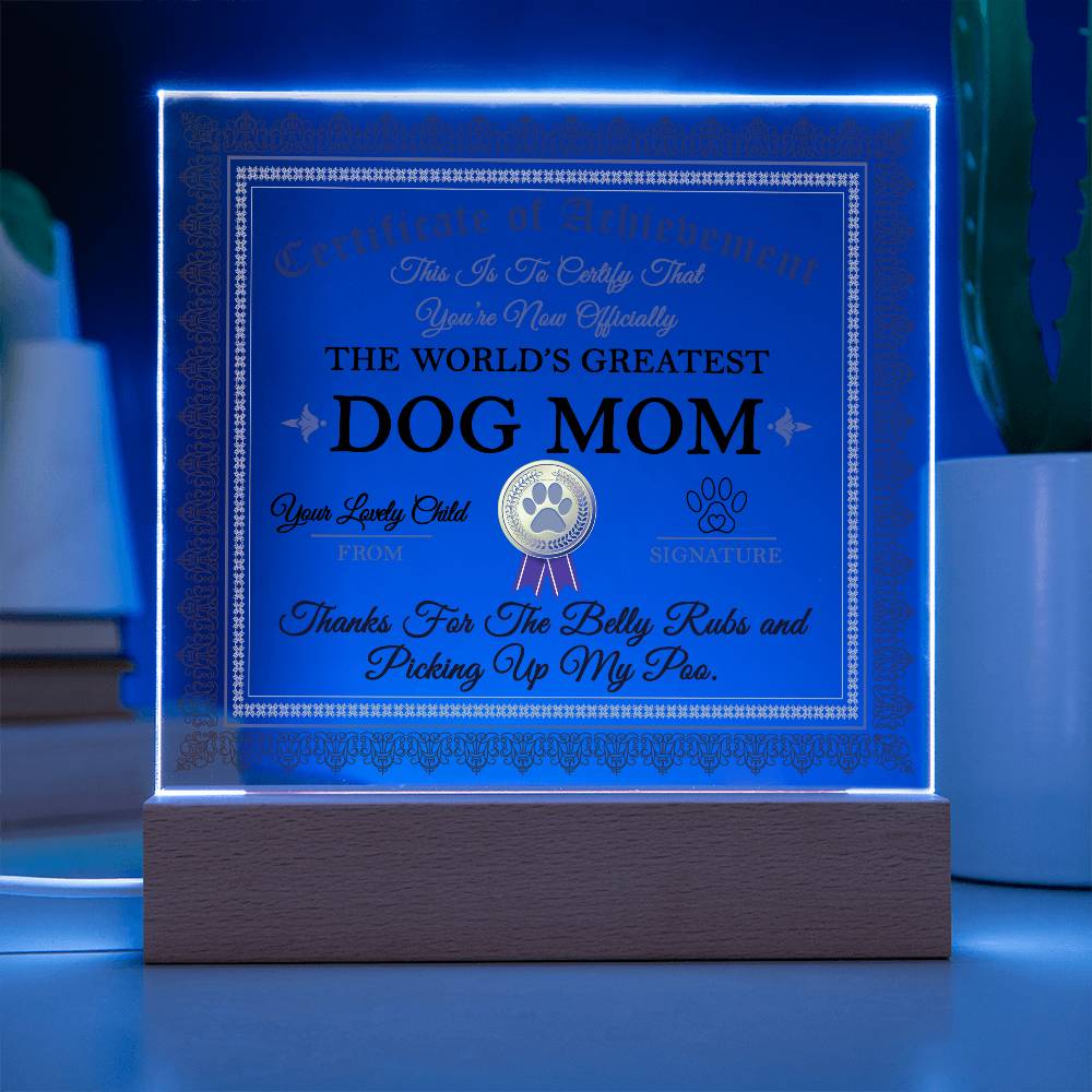 Dog Mom Certificate of Achievement - Mallard Moon Gift Shop