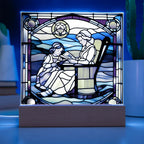 Grandmother and Granddaughter - Stained Glass Style LED Acrylic Plaque – A Touching Gift of Love and Legacy
