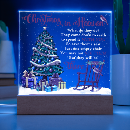 Christmas in Heaven Acrylic Plaque – Memorial LED Light Display | Comforting Holiday Remembrance Gift