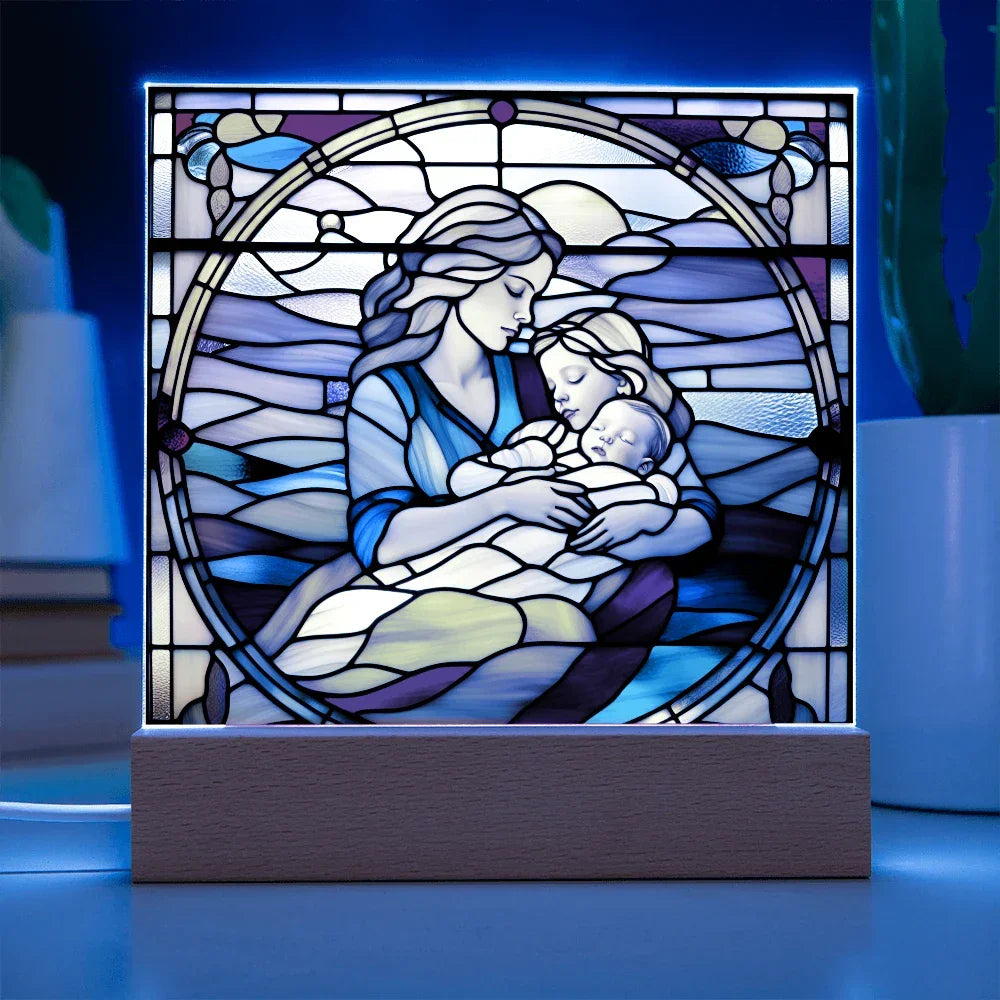 A Mother's Love" LED Acrylic Plaque – A Heartwarming Gift for Mother's Day, Baby Showers, or New Baby Arrival