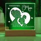 To My Beautiful Mom – Heartfelt Acrylic Plaque Gift from Daughter | Forever Your Little Girl LED Keepsake