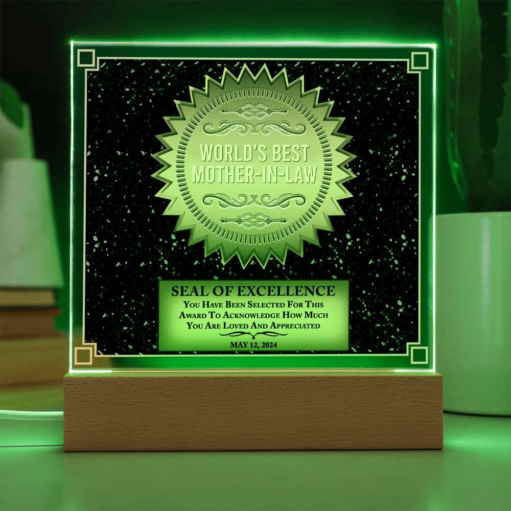 Mother-in-law Seal of Excellence Acrylic Plaque Mother's Day Gift - Mallard Moon Gift Shop