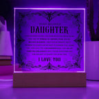 Daughter - Biggest Blessing Halloween Acrylic Square Plaque with LED Wooden Base