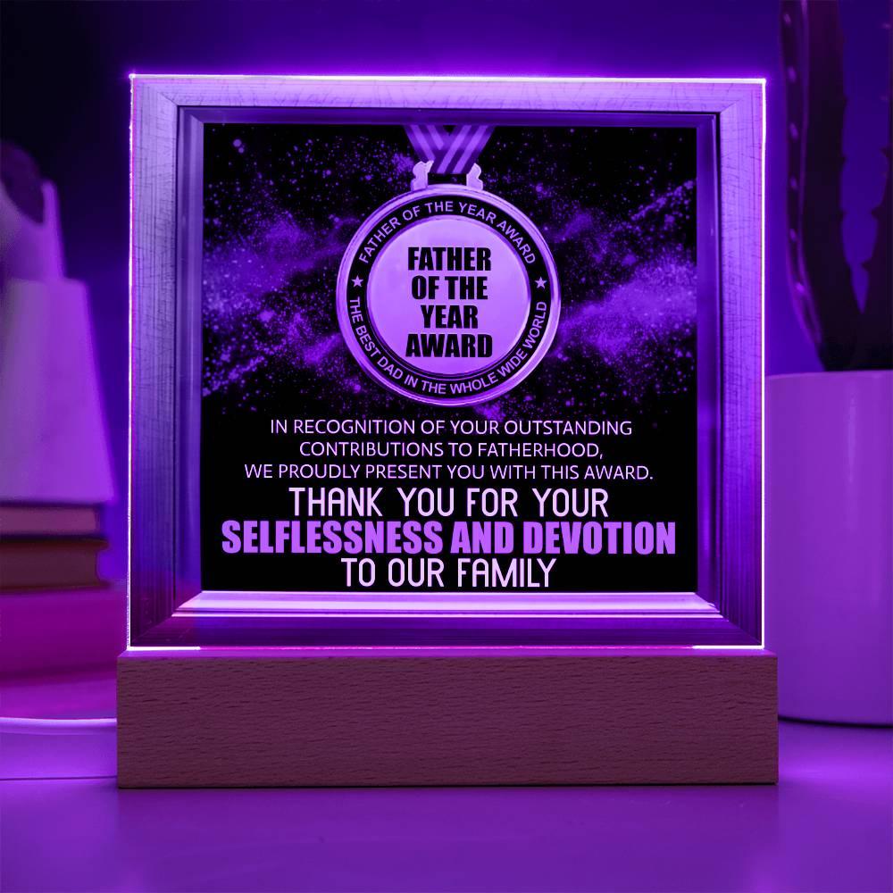 Father of the Year Award Gift for Dad Acrylic Plaque - Mallard Moon Gift Shop