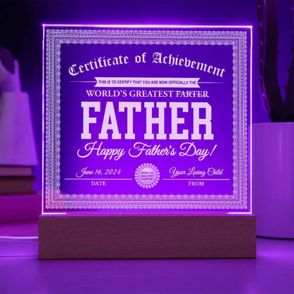 Dad Gift - World's Greatest Farter Funny Personalized Acrylic Plaque - Mallard Moon Gift Shop