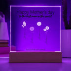 Mother Personalized Acrylic Plaque - Mom's Garden with Custom Message and Name Flowers