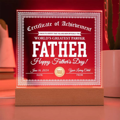Dad Gift - World's Greatest Farter Funny Personalized Acrylic Plaque - Mallard Moon Gift Shop
