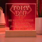 Dad Superhero Award Acrylic Plaque You Will Always Be My Hero