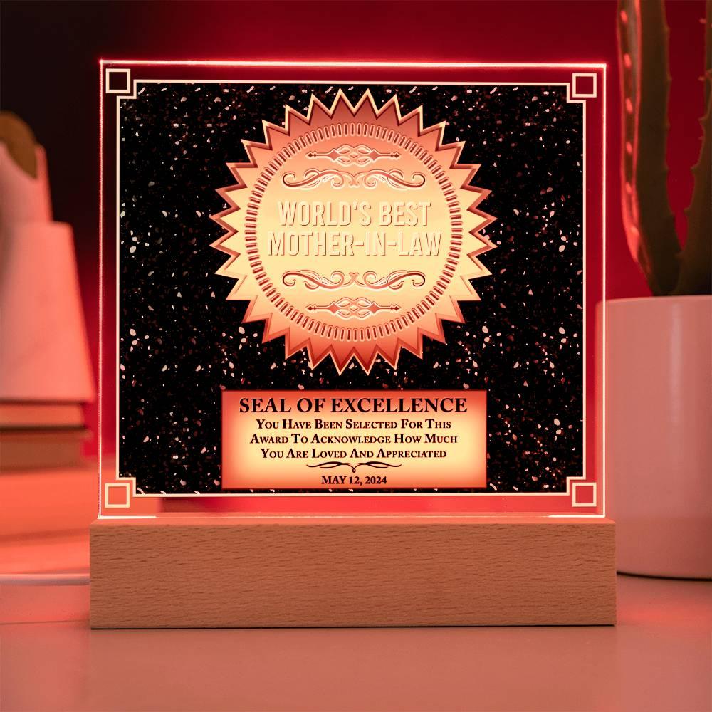 Mother-in-law Seal of Excellence Acrylic Plaque Mother's Day Gift - Mallard Moon Gift Shop