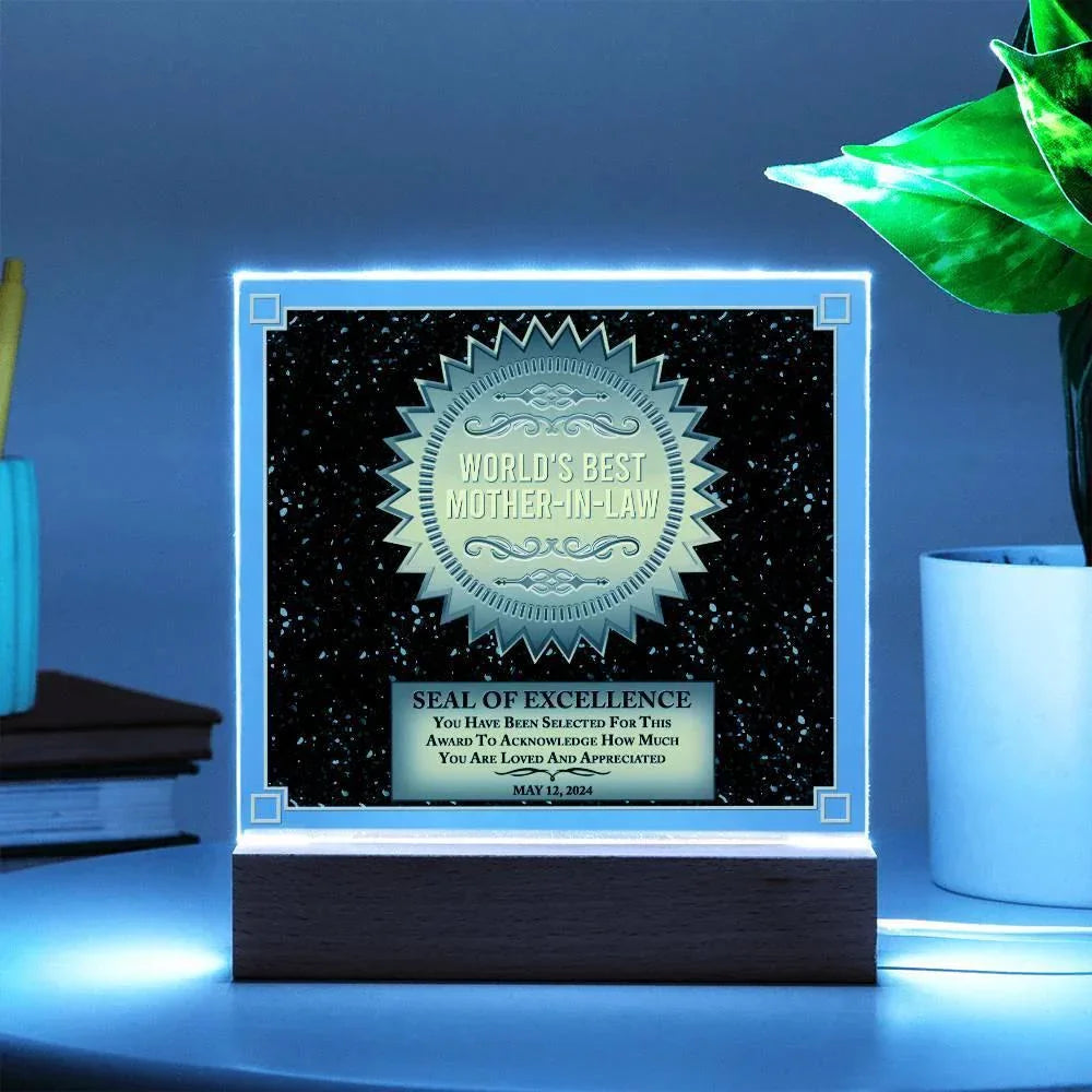 Mother-in-law Seal of Excellence Acrylic Plaque Mother's Day Gift