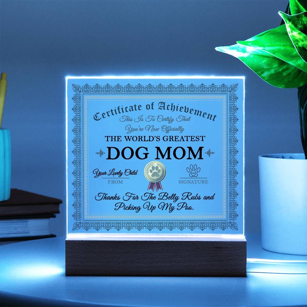Dog Mom Certificate of Achievement - Mallard Moon Gift Shop