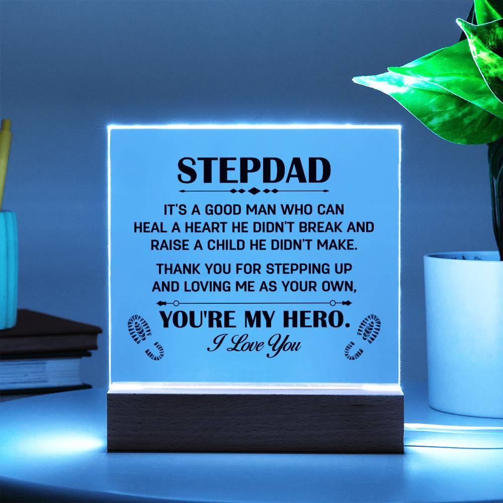 Gift for Stepdad Thank You for Stepping Up Acrylic Plaque - Mallard Moon Gift Shop