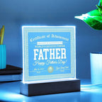 Funny Personalized Father's Day Gift "World’s Greatest Farter" Certificate Acrylic Plaque with LED Light Base