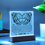 Soulmate - True Security - Halloween Acrylic Square Plaque with LED Lighted Wooden Base