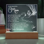 To My Beautiful Mom - Personalized LED Lighted Acrylic Plaque Keepsake - The Greatest Gift